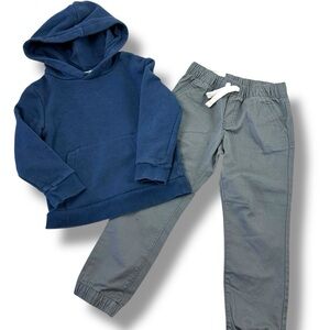 Boys Size 4T Hoodie & Jogger Outfit Bundle Blue Gray Casual School Clothes
